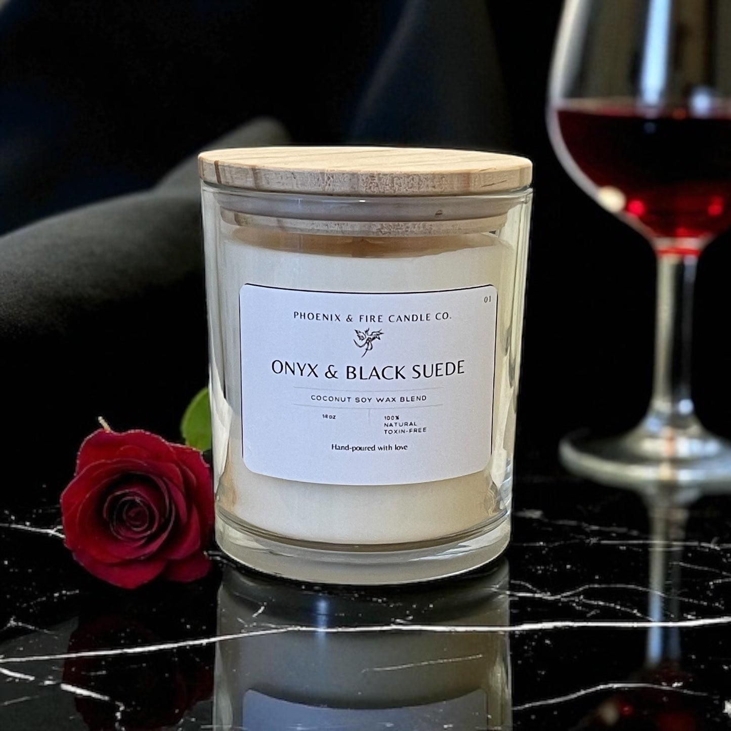 Onyx & Black Suede Coconut Soy Candle