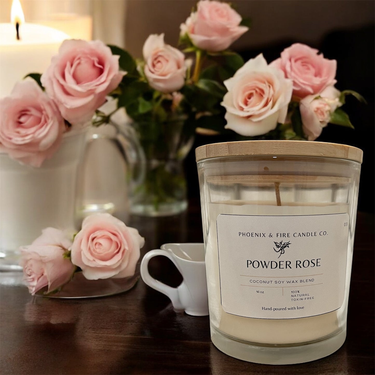 Powder Rose Coconut Soy Candle