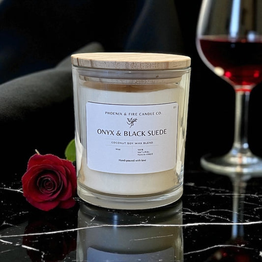 Onyx & Black Suede Coconut Soy Candle